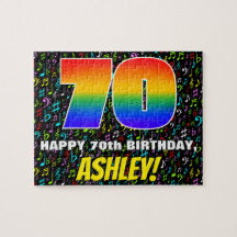 70 Birthday — Símbolos de Música Coloridos e Diver