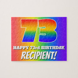 Quebra-cabeça 73.o aniversário — Padrão multicolorido do arco-ír