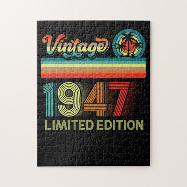 Quebra-cabeça 75º Aniversário Desorações Homens com 75 anos 1947 (Vertical)