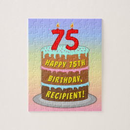 Quebra-cabeça 75.º aniversário: Bolo e Velas Divertidas + Nome P