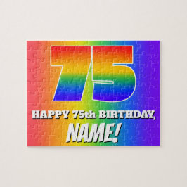 Quebra-cabeça 75.o aniversário — Padrão multicolorido do arco-ír