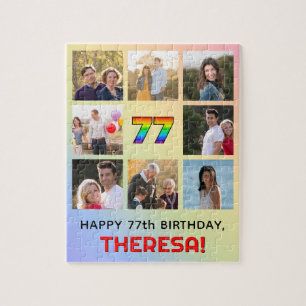 Quebra-cabeça 77.º aniversário: Divertido Rainbow #, nome person