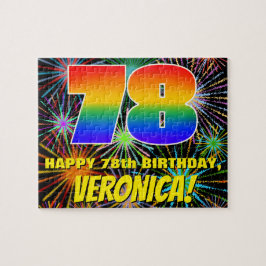 Quebra-cabeça 78º aniversário: Fogos de artifício coloridos e di