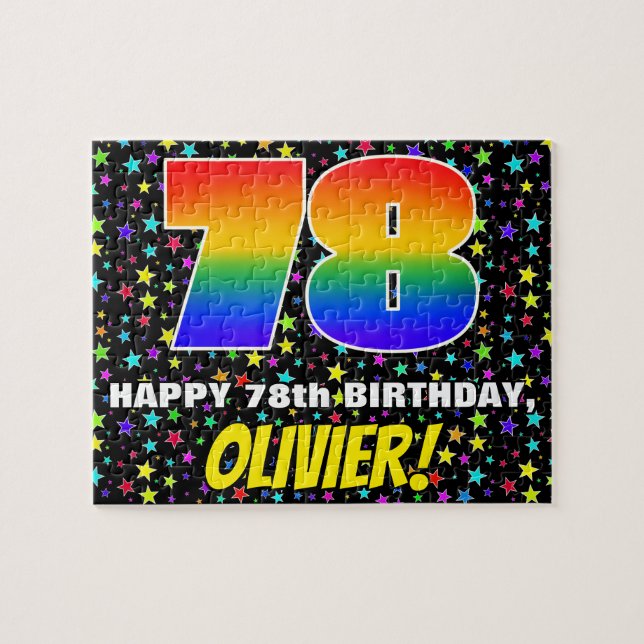 Quebra-cabeça 78.o aniversário — Padrão de campo de estrelas div (Horizontal)