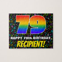 79.o aniversário — Símbolos musicais divertidos e 