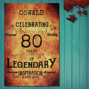 Quebra-cabeça 80 Birthday Black Legendage