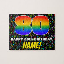 80 Birthday — Símbolos Musicais Divertidos e Color