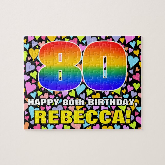 Quebra-cabeça 80 de Aniversário — Diversão, Amores Formas Cardía (Horizontal)