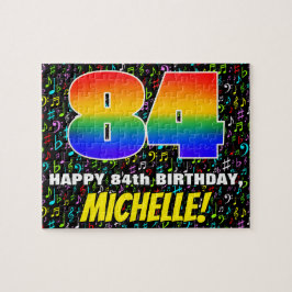 Quebra-cabeça 84.o aniversário — Símbolos musicais divertidos e 
