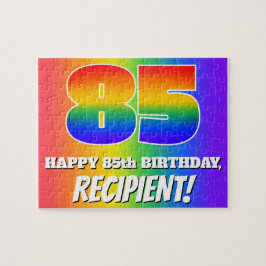Quebra-cabeça 85.o aniversário — Padrão multicolorido do arco-ír