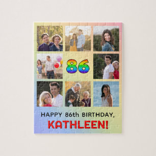 Quebra-cabeça 86.º aniversário: Divertido Rainbow #, nome person