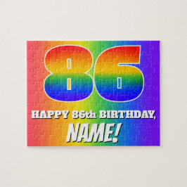 Quebra-cabeça 86.o aniversário — Padrão multicolorido do arco-ír