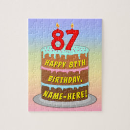 Quebra-cabeça 87.º aniversário: Bolo e Velas Divertidas + Nome P
