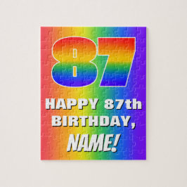 Quebra-cabeça 87.º aniversário: Padrão Divertido e Colorido do A