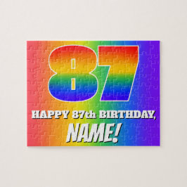 Quebra-cabeça 87.o aniversário — Padrão multicolorido do arco-ír