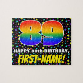 Quebra-cabeça 89.º Aniversário — Padrão Colorido e Divertido de 