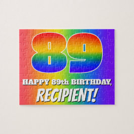 Quebra-cabeça 89.o aniversário — Padrão multicolorido do arco-ír