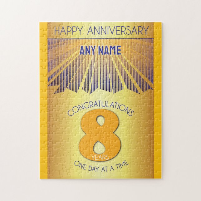 Quebra-cabeça 8 Anos | AA Aniversário Personalizado de 12 Passos (Vertical)