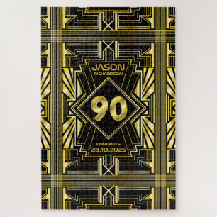 Quebra-cabeça 90 Aniversário Art Deco Dourado Excelente Negro G