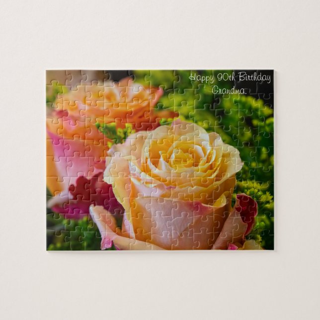 Quebra-cabeça 90 Aniversário Avó. (Horizontal)
