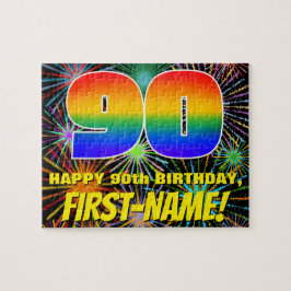 Quebra-cabeça 90 Birthday: fogos de artifício coloridos e divert