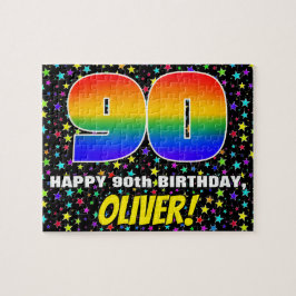 Quebra-cabeça 90 Birthday — Padrão Colorido e Divertido de Estre