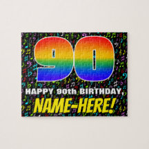 90 Birthday — Símbolos Musicais Divertidos e Color