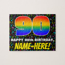 Quebra-cabeça 90 Birthday — Símbolos Musicais Divertidos e Color