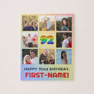 Quebra-cabeça 92º aniversário: Divertido Rainbow #, Personalizad
