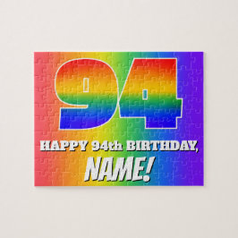 Quebra-cabeça 94.o aniversário — Padrão multicolorido do arco-ír