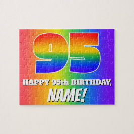 Quebra-cabeça 95.o aniversário — Padrão multicolorido do arco-ír