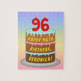 Quebra-cabeça 96º aniversário: Bolo e Velas Divertidas + Nome Pe