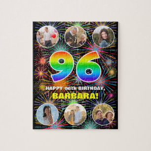 Quebra-cabeça 96º aniversário: Divertido Rainbow #, Personalizad