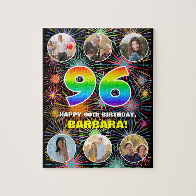 Quebra-cabeça 96º aniversário: Divertido Rainbow #, Personalizad (Vertical)
