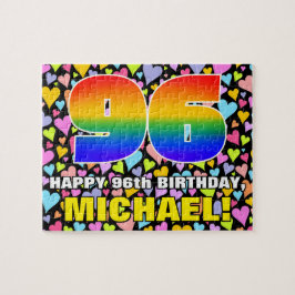 Quebra-cabeça 96.o aniversário — Diversão, formas cardíacas ador