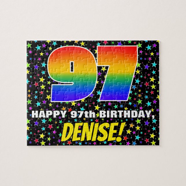 Quebra-cabeça 97.º Aniversário — Padrão De Campo De Estrelas Div (Horizontal)