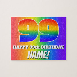 Quebra-cabeça 99.o aniversário — Padrão multicolorido do arco-ír