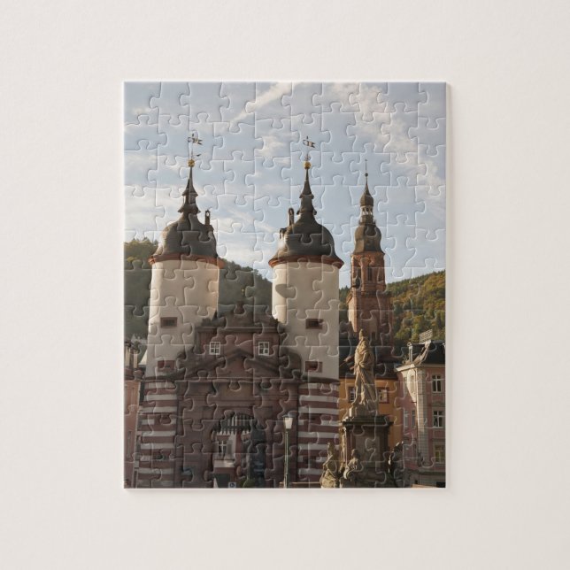 Quebra-cabeça A Alte Brucke no Centro Histórico, Heidelberg, Ale (Vertical)