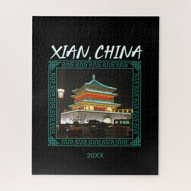 Quebra-cabeça A antiga torre Xian Bell da China (Vertical)