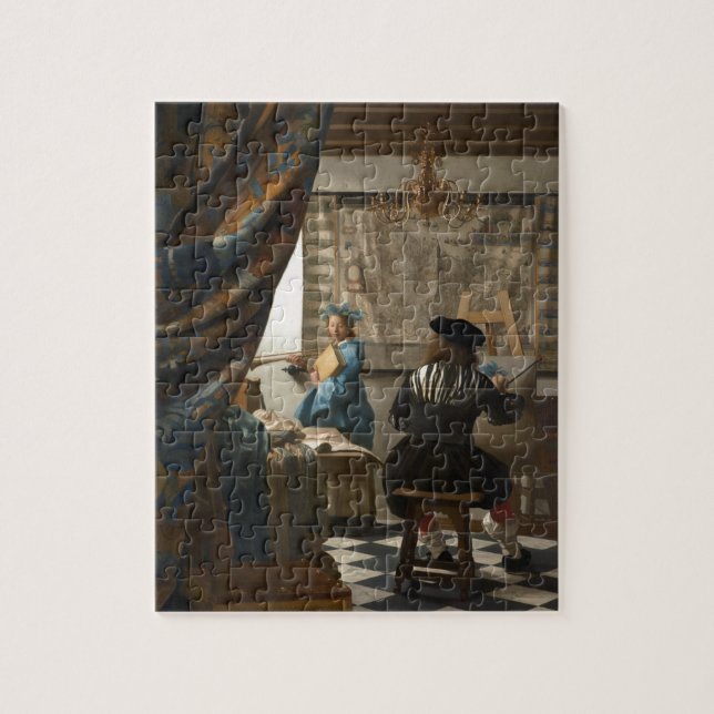 Quebra-cabeça A arte da pintura por Johannes Vermeer (Vertical)