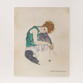 QUEBRA-CABEÇA A ARTE, EGON SCHIELE ASSENTOU A MULHER COM OS PÉS