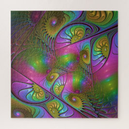 Quebra-cabeça A Arte Fractal Abstrata Moderna Luminosa Colorida