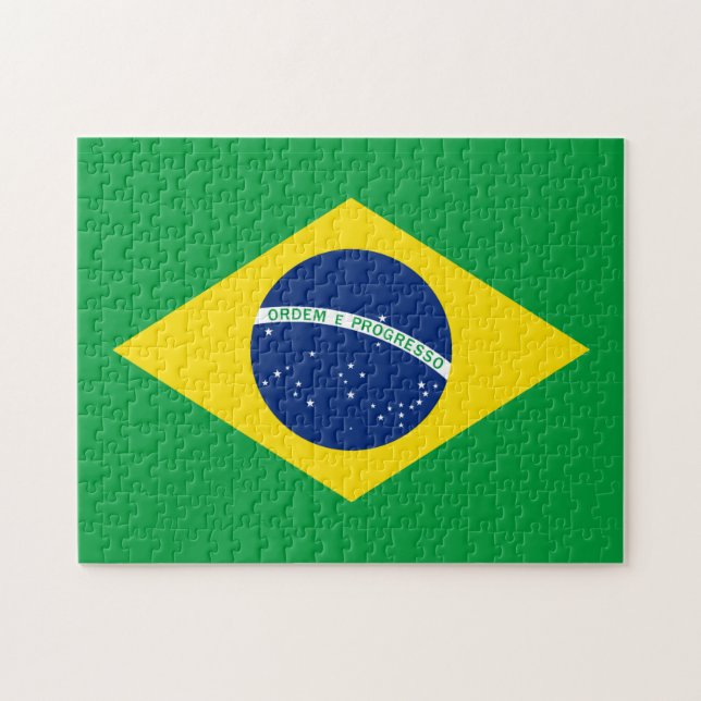 Quebra-cabeça A bandeira de Brasil (Horizontal)