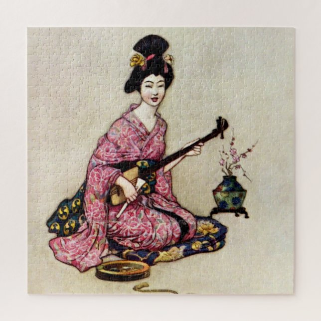 Quebra-cabeça “A Bela Dançarina de Yedo” por Warwick Goble (Vertical)
