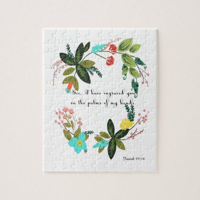 Quebra-cabeça A bíblia Verses a arte - 49:16 de Isaiah (Vertical)