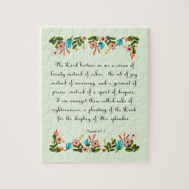 Quebra-cabeça A bíblia Verses a arte - 61:3 de Isaiah (Vertical)