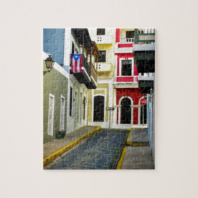 Quebra-cabeça A cor do velho San Juan Puerto Rico (Vertical)