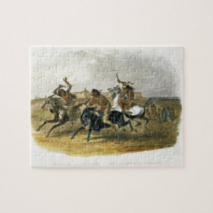 Quebra-cabeça A corrida de cavalos de indianos de Sioux aproxima