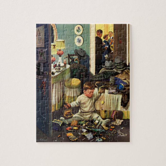 Quebra-cabeça A criança esvazia bolsas (Vertical)