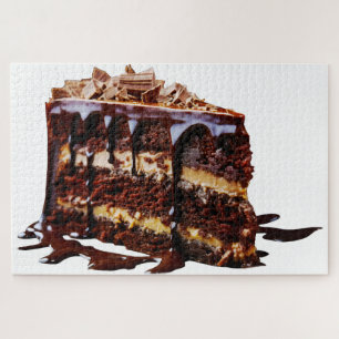 Quebra-cabeça A decadência do bolo de chocolate puro do Slippery